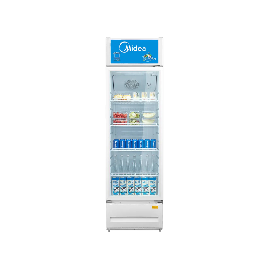 Midea MDRZ432FZG21 Upright Display Fridge – 211 L Beverage Cooler