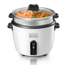 Black & Decker RC2850-B5 2.8L Rice Cooker 1100W with Steaming Tray – White