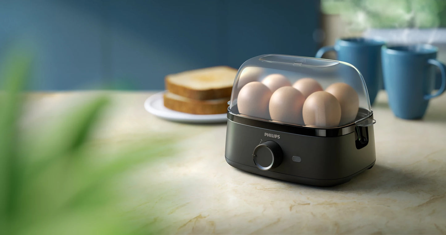 Philips HD9137/91 3000 Series 400W Egg Cooker with 6 Egg Capacity – Black