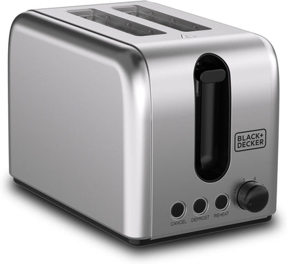 Black & Decker ET244-B5 2-Slice Toaster 1050W with 6 Browning Levels – Stainless Steel
