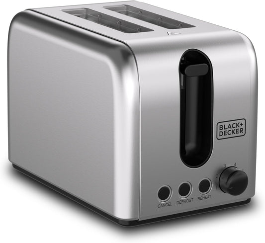 Black & Decker ET244-B5 2-Slice Toaster 1050W with 6 Browning Levels – Stainless Steel