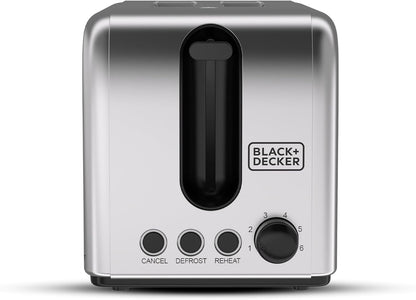 Black & Decker ET244-B5 2-Slice Toaster 1050W with 6 Browning Levels – Stainless Steel