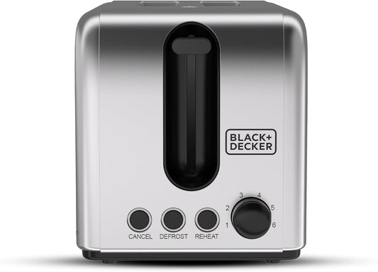 Black & Decker ET244-B5 2-Slice Toaster 1050W with 6 Browning Levels – Stainless Steel