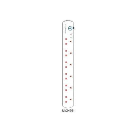 Ellington UK2406 6-Way Surge Protector Extension Socket with 3M Cable – White