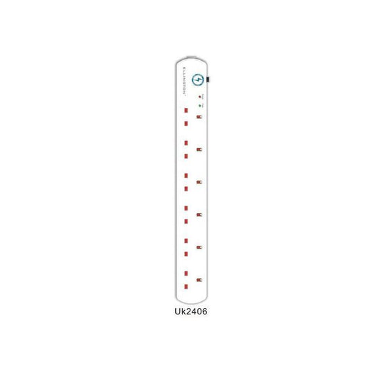 Ellington UK2406 6-Way Surge Protector Extension Socket with 3M Cable – White
