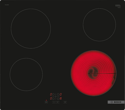 Bosch PKE611BA2E Series 4 60 cm Electric Ceramic Hob – Black Frameless