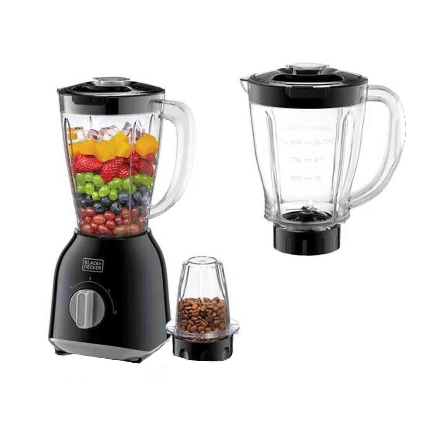 Black & Decker BX365J-B5 400W Blender with 1.5L Jar, Grinder Mill and 1.0L Extra Jar – Black