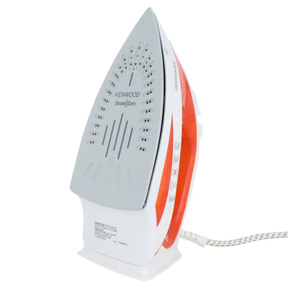 Kenwood STP50 2100W Steam Iron with Ceramic Soleplate and 300ml Tank – White/Orange