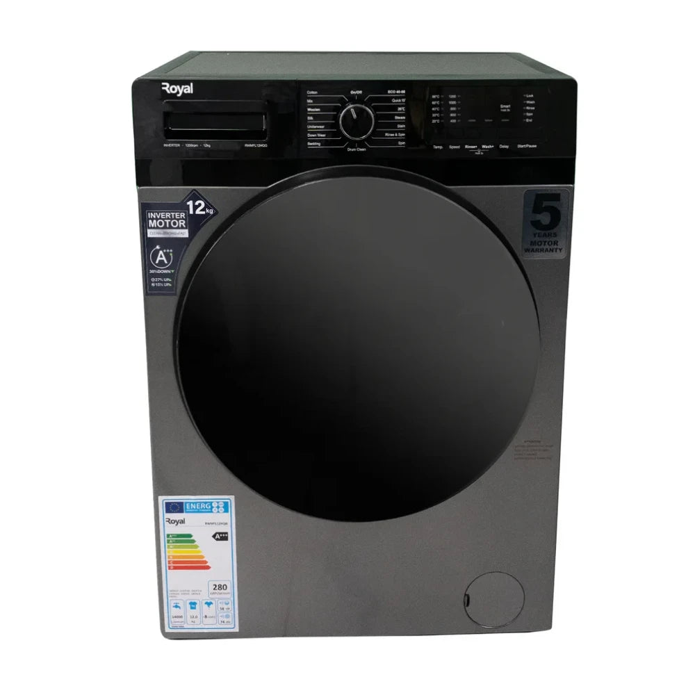 Royal RWFL10XQG 10KG Front Load Washing Machine with 16 Programs – Silver