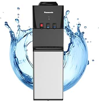 Panasonic SDM-WD3128TG Top Load Water Dispenser with Hot, Cold & Normal Water – Black & Stainless Steel