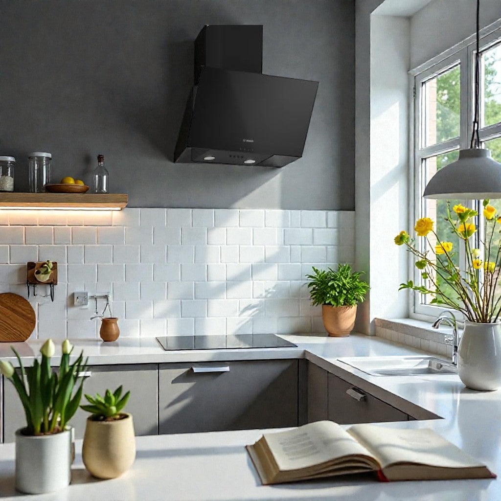 Bosch DWK63PJ60M Series 2 Wall-Mounted Cooker Hood 60 cm Black Glass