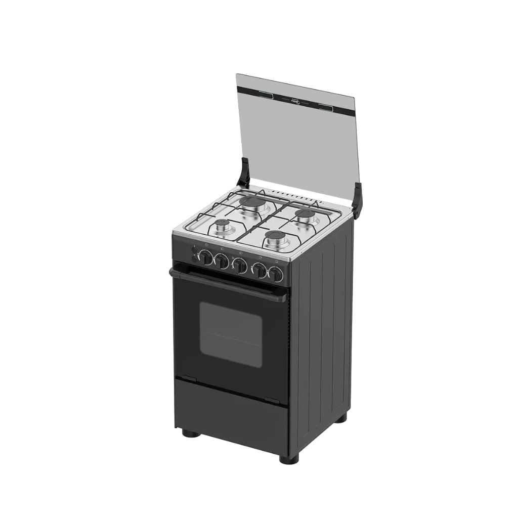 Midea 5055-4G057-B 50x55cm 4-Burner Gas Cooker with Oven – Black