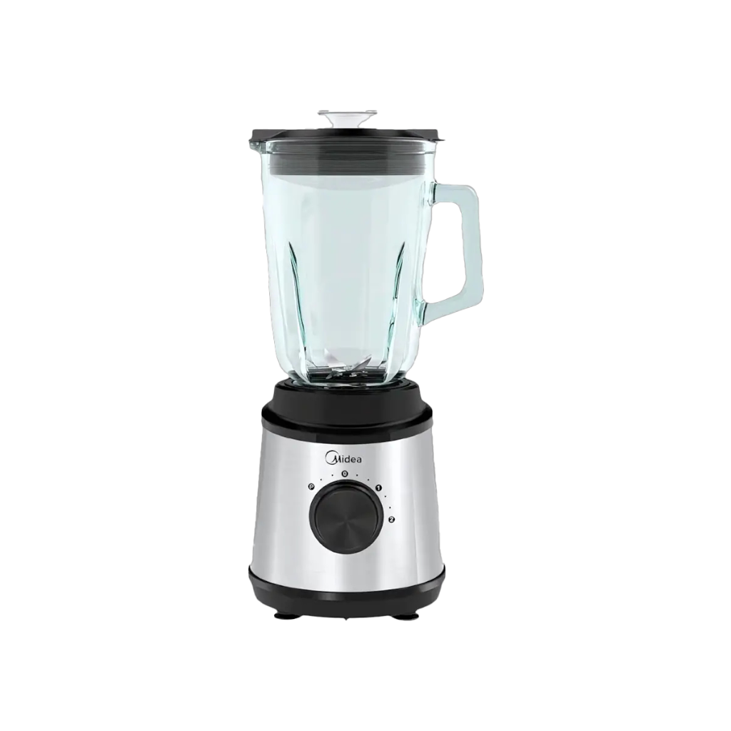 Midea BL6006W 1.5L Blender 600W with Glass Jug – Silver/Black