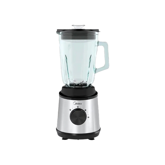 Midea BL6006W 1.5L Blender 600W with Glass Jug – Silver/Black