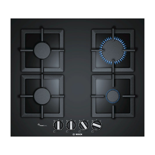 Bosch PPP6A6B20 Series 6 Built-In 60 cm Gas Hob – Black Tempered Glass