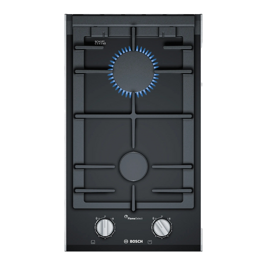 Bosch PRB3A6B70 Series 8 Built-In Domino Gas Hob 30 cm – Black Glass