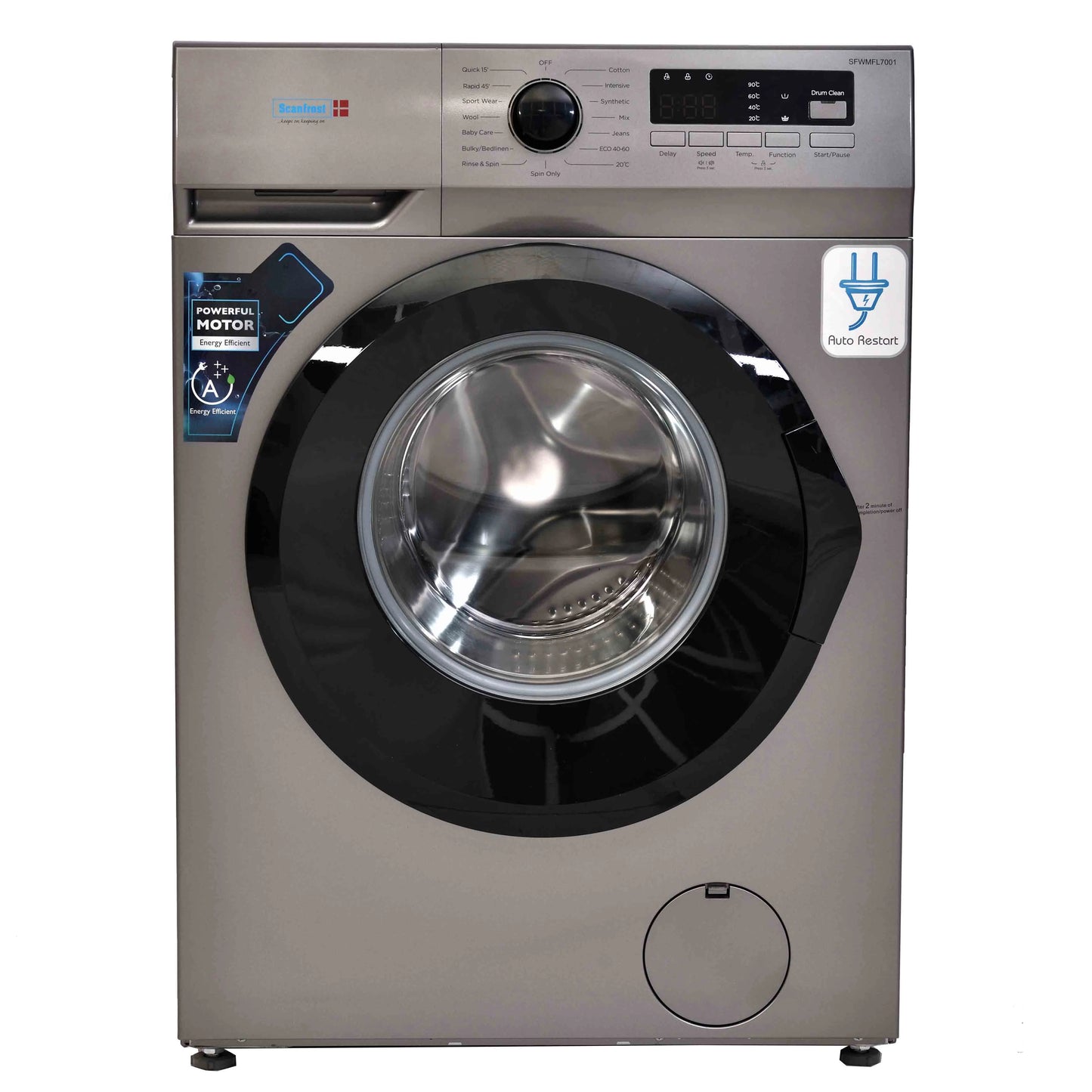 Scanfrost SFWMFL7001 7KG Front Load Automatic Washing Machine – Silver