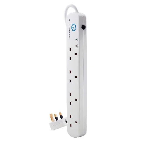Ellington EXT504UC 4-Way Extension Socket with USB and Type-C Ports – White