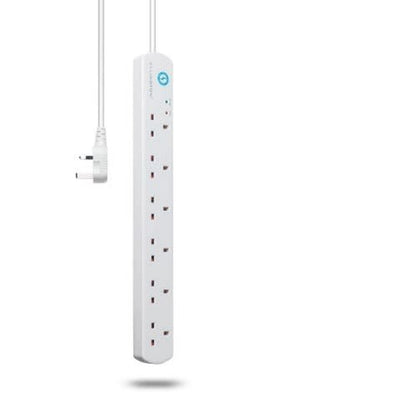 Ellington UK2406 6-Way Surge Protector Extension Socket with 3M Cable – White
