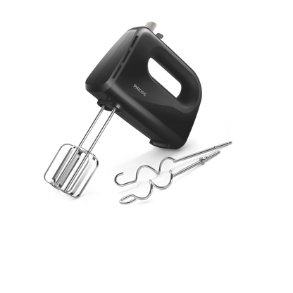 Philips HR3704/11 3000 Series 280W Hand Mixer with 5 Speeds and Turbo – Black
