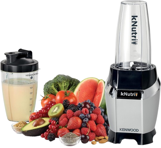 Kenwood BSP70 600W Personal Blender with To-Go Bottles and Ice Crush Function – Black/Silver