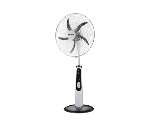Scanfrost SFRF181K 18-Inch Rechargeable Standing Fan with Remote Control – White