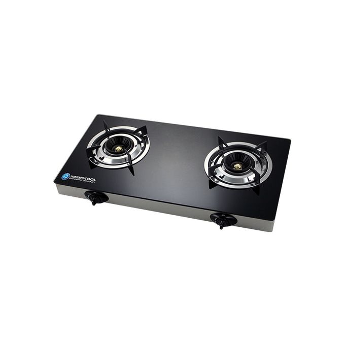 Haier Thermocool TGC-2GA Glass Duo 2 Burner Table Top Gas Cooker with Auto Ignition – Black
