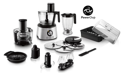Philips HR7778/01 7000 Series 1300W Food Processor with 3.4L Bowl and Blender – Silver